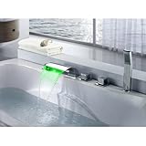 lovedima Victoriaバスルーム滝Bathtub Faucet Set LEDローマの浴槽フィラーwithハンドヘルドシャワー
