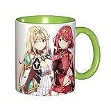 330ml ゼノブレイド ヒカリ ホムラ (2) マグカップ セラミックコーヒーマグ 耐熱 耐冷 電子レンジ温め（グリーン）