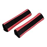 カー着脱式安全シートベルトショルダーカバーパッド2個レッドブラック