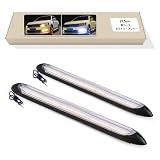 GZRUICA 流れるウインカー シーケンシャルウインカー デイライト LEDテープライト 防水 高輝度チップ ホワイト/アンバー切り替え可能 車用 27.5CM 黒ベース DC12V 汎用 2本セット