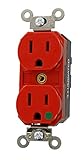Leviton M8200-ILR Lev-Lok 15-Amp, 2P, 3W, Illuminated Face, Straight Blade, Hospital Grade, Isolated