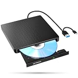 DETROVA 外付けDVD/CDドライブ DVDレコ CD/DVD-Rプレイヤー USB3.0&Type-C両用ケーブル Window/Linux/Mac OS対応 読み出し&書き込み エラー校正 TYPE-Cコネクター付き 景品DVD-R付き 日本語取扱説明書付き(ブラック)