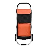Rxbdk ショッピングトロリーFoldableポータブル多機能クライミング階段食料品買い物アルミ合金オレンジ