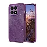 Anlalish 対応 Moto G66j 5G ケース耐衝撃 軽量 Motorola G66j 5G 携帯ケース可愛い透明 2層グリッター人気薄型スマホカバー指紋防止カード (紫)
