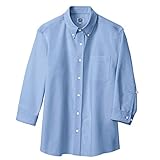 秋冬物 AITOZ アイトス  メンズ七分袖オックスボタンダウンシャツ AZ-7874 007サックス LL