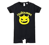 ハロウィン デビル 出産祝い ベビー 服 半袖ロンパース 【80】【黒】/I14/