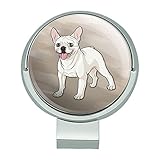 フレンチブルドッグ笑顔ペット犬磁気ボールマーカー付きゴルフハットクリップ