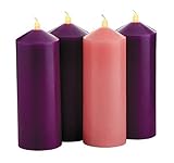 Purple and Pink Flameless LED Pillar Advent Candle Set of 4 9 Inch【クリスマス】【ツリー】 [並行輸入品]