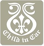 imoninn CHILD in car ステッカー　【マグネットタイプ】　No.08　ユリ紋章　（グレー色）