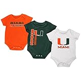 Miami HurricanesコロシアムオレンジグリーンホワイトInfant One Piece Outfits – 3パック