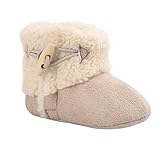 Nice Days（ナイス　ディズ） 【0-1歳】赤ちゃん ベビーシューズ ブーツ 新生児 冬靴 綿製 可愛い もこもこ 保暖 防寒 ソフトボトム (12CM, カーキ)