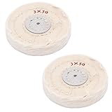 JINTONG 仕上 研磨 用 76 mm 3インチ コットン 布 バフ ホイール 2 個 セット 両頭 グラインダー にも 作業