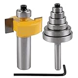 ラベットルータービット1/2"、7/16"、3/8"、5/16"、1/4"1/8" 6ベアリングセット1/4"シャンク