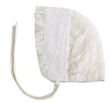 Plus Nao(プラスナオ) 赤ちゃん用帽子 ベビー帽子 ボンネット フリルつき 総レース 顎ひも付き ベビー 赤ちゃん 女の子 ワンサイズ -