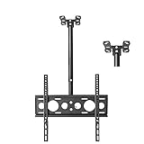 TAKEYテレビ天吊り金具 テレビ天井吊り金具 32-60インチ 360°回転 左右上下角度調節 液晶テレビモニター用 テレビ壁掛け金具 小型 軽量 上下伸縮可能 ティルト壁掛けTV金具 耐荷重30KG テレビ 吊り tv吊り下げ金具 (ミドルハンガー - 32 ～ 60 インチ - 0.85 メートル,ブラック)