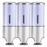 【累計10万本出荷】PREMM シャンプーディスペンサー マグネット シャンプーボトル 壁掛け (ホワイト, トリプル 500ml x 3)