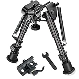 Socpuro バイポッド スリング付き タクティカルバイポッド 20mm レール対応 高さ5段階伸縮 ハリスバイポッド タクティカル 6-9インチ カーボンファイバー 軽量 レールマウント付き BK