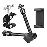 KRGNPLE マジックアーム カメラアーム 11インチ スーパークランプ 俯瞰撮影 Webカメラ アームスタンド 黒い