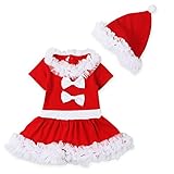 サンタガールなりきり　パーティーグッズ　なりきり　キッズ　子供用 　　クリスマスガール　レース　 ハロウィン衣装 コスチューム (100cmサイズ)