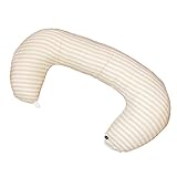 白井産業  日本製 オーガニックダブルガーゼ 抱き枕&授乳クッションカバー式 ストライプ