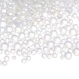 uxcell レジンバブルビーズ 450g 1-3 mm ガラス 穴なし ミニフィラービーズ レジンアクセサリー用品 ドロップレットバブルビーズ ジュエリー製作 レジン型 DIYクラフト用 透明