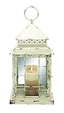 Benzara Metal Glass Lantern with Antique Styled Design by Benzara