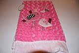 Lollypop Soft & Cozy Hot Pink Rosette Baby Blanket with Bird Applique 30x40" [並行輸入品]
