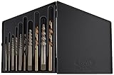 Neiko Pro 10136B 10 Piece Extractor & Left Hand Drill Bit Set with USA Made Huot Index Case by Neiko