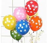 ReachTopポルカドットバルーン12 "天然ラテックスバルーンアソート100個ラウンド形Ballon結婚式誕生日ベビーシャワーパーティー祭クリスマスデコレーション