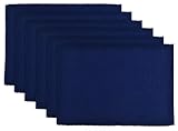 DII 100% Cotton, Ribbed 13x 19' Everyday Basic Placemat Set of 6, Nautical Blue [並行輸入品]