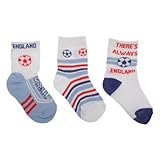 赤ちゃん・ベビー用 ボーイズ イングランド サッカー フットボール ソックスセット 靴下セット(3足組) 男の子 (EUR 15-18) (白/スカイブルー/ブルー)