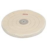 uxcell 研磨ホイール バフ 布 150mm 50プライ 4mm直径 穴 ラウンド形 ホワイト