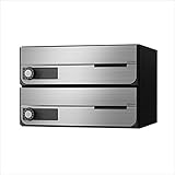 ナスタ　集合住宅用ポスト　前入前出タイプ　静音大型ダイヤル錠　戸数2　KS-MB4202PU-2L　防滴タイプ ステンレスヘアーライン
