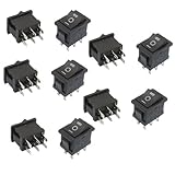 uxcell　ロッカースイッチ　10個　AC 6A/250V 10A/125V 6P DPDT O/F/O