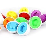 子供赤ちゃん用　キッチンの卵パズルのおもちゃ　教育・学習の色形組立ツール　6pcs