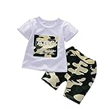 Aliciga ベビー服 セットアップ 男の子 半袖 Tシャツ + パンツ 二点セット 子供服 ABC 英文字柄 プリント 迷彩 カッコイイ ファッション 人気 ダンス衣装 スポーツ 日常 保育園 普