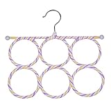 Merssavo スカーフハンガーマルチユーズのタイベルトスカーフオーガナイザー6-12穴ホルダーラック