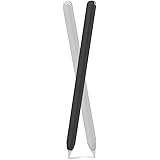 AhaStyle 超薄型 Apple Pencil 2 シリコン保護ケース Apple Pencil 第二世代のみに適用 二本セット (黒，白).