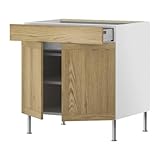 IKEA(イケア) FAKTUM ティダホルム オーク 80 cm 69833315 ベースキャビネット/ 棚板/引き出し/扉2枚付、ティダホルム オーク