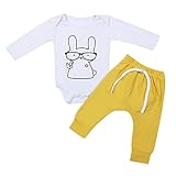 Bestjpshop 子供服　ベビー服　 ２点セット（ロンパース＋パンツ)　長袖 　可愛いウサギ　幼児　赤ちゃん　新生児パジャマ　ロンパース　カバーオール　出産祝い/プレゼント　四季兼用