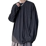 [Culeevp] 長袖 tシャツメンズ 大きいサイズ 無地 厚手 肌着 ロングtシャツ メンズ 秋冬服 トレーナー メンズ 黑2XL
