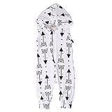 新生児赤ちゃん男の子女の子ロンパースジャンプスーツ矢印印刷Onesies Clothes Outfit カラー: ホワイト