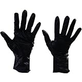 Aviditi GLV2015L Nitrile Industrial Gloves, Powder-Free, Beaded Cuff, Large, Black (Case of 100) [並行
