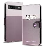 レッドリン対応 Google Pixel 7A ケース 手帳型 かわいい猫 Pixel7A ケース カード収納 スタンド機能 Google Pixel 7A スマホケース 6.1インチ 手触りが良い Pixel 7A カバー 耐衝撃 GooglePixel7Aケース-ライトコーヒーカラー