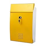 北欧風 ポスト 貴女の宅急便 大容量 赤い 黄色 黒 投函物 玄関 ガーデニング 家具 インテリア 　TEC-POST1078D (イエロー)