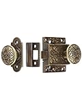 Decorative Castドアラッチ真鍮画面で設定antique-by-hand