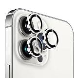 Apapeya iPhone 14 Pro/iPhone 14 Pro Max/16 Pro/16 Pro Max カメラレンズ保護カバー アルミ合金製+AR增透ガラス 0.25mm超薄カメラカバー 凸台設計 耐衝撃 キズ防止露出オーバー防止 一体感iphone14カメラフィルム 3眼レンズ対応（シルバー）