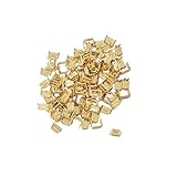 [YKK] ファスナー用止め金具 下止めパーツ 3号用 100個 長さ調節 下止め 下留め 金具 (ゴールド)