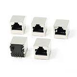 uxcell　PCB装着　8P8C RJ45ネットワークジャック　水平式コネクタ　5個