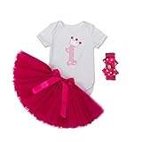 ALLAIBB ベビー服 女の子 半袖 ロンパース チュチュスカート バラ色 ヘアバンド 3点セット 誕生日 出産祝い 1歳 XL